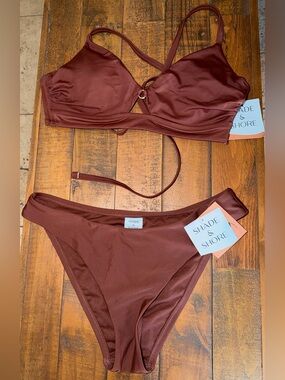 Shade & Shore Women's Chocolate Brown Bikini Set